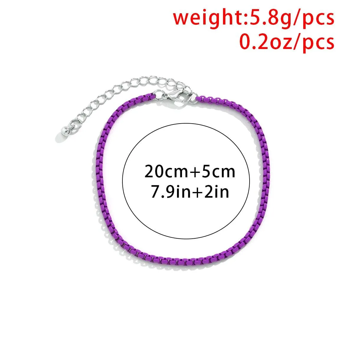 Colorful Iron Chain Anklet Bracelet