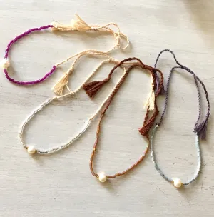 Colorful Pearl Tassel Anklet