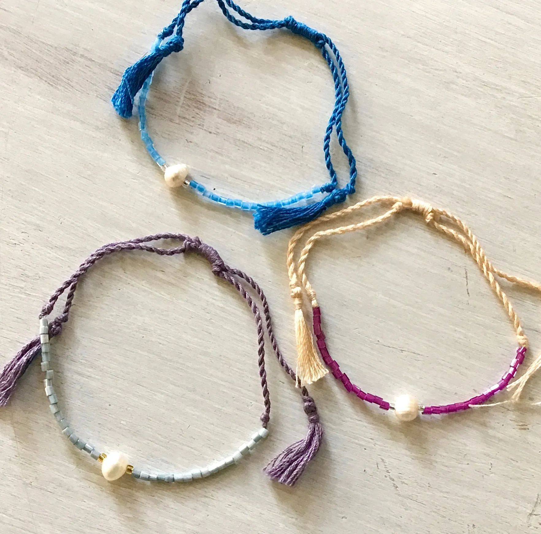 Colorful Pearl Tassel Bracelet