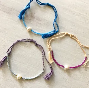 Colorful Pearl Tassel Bracelet