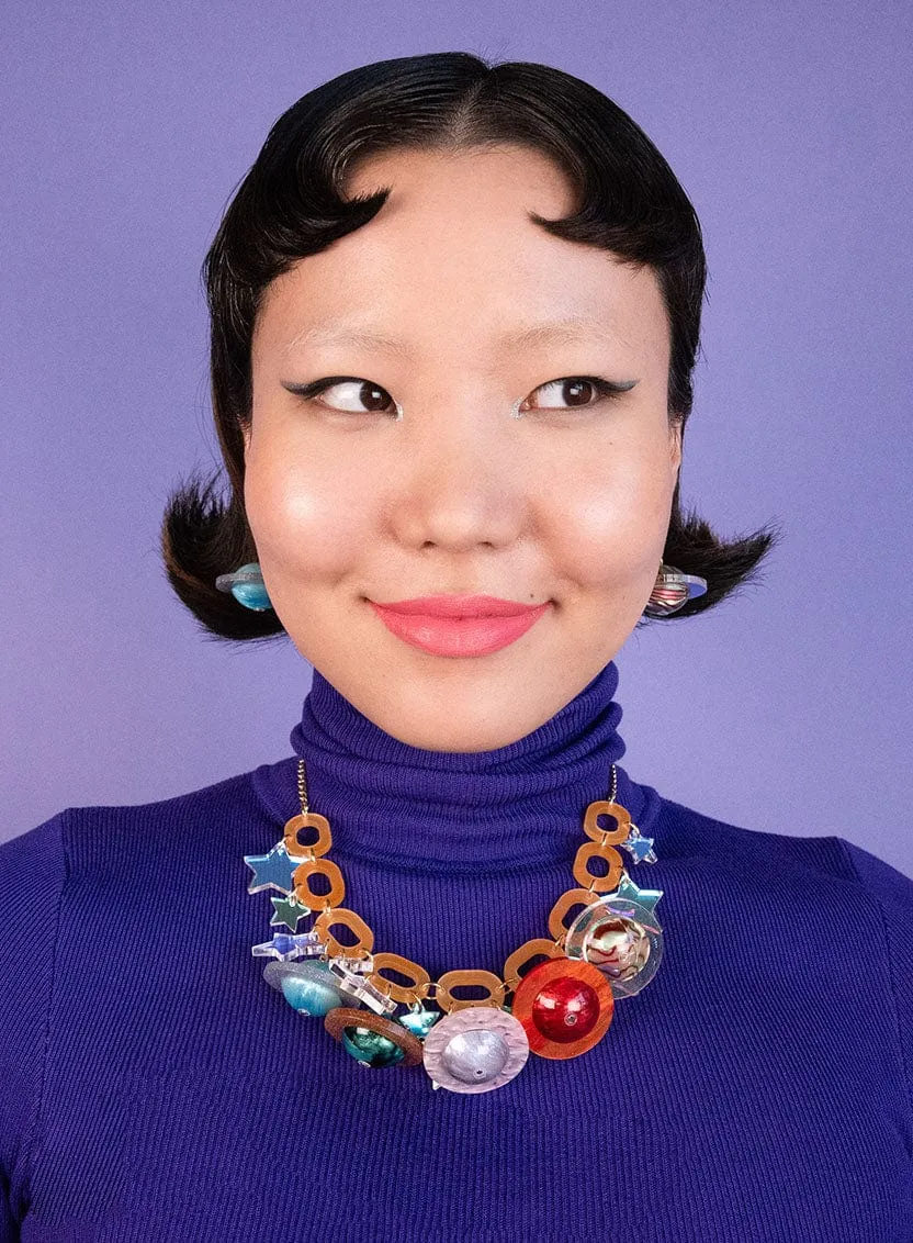 Cosmic Planets Statement Necklace