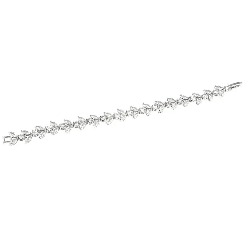 Crystal Wedding Bracelet Silver Finish 7842