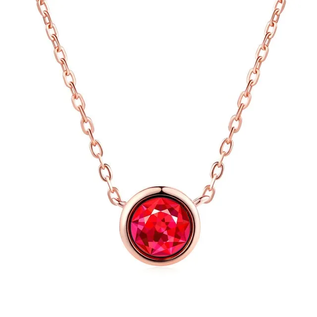 Cubic Zirconia Rose Pendant Necklace