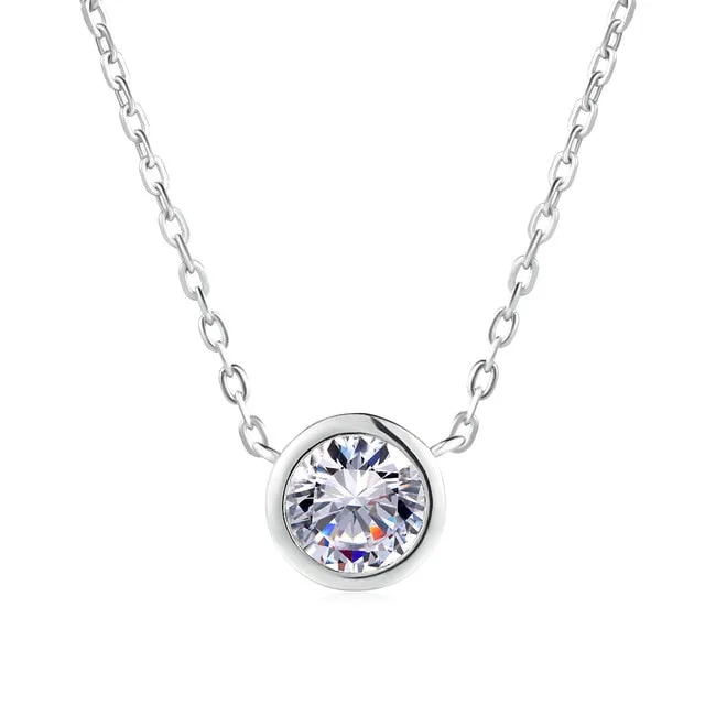 Cubic Zirconia Rose Pendant Necklace