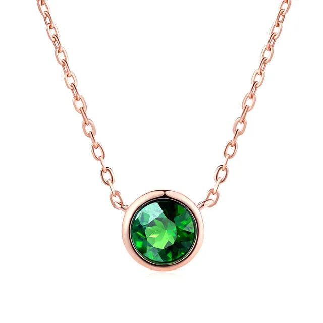 Cubic Zirconia Rose Pendant Necklace