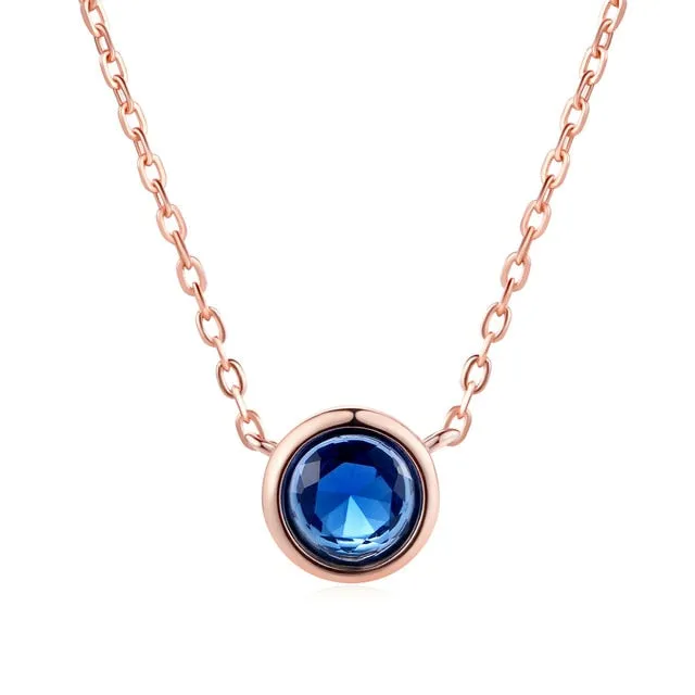 Cubic Zirconia Rose Pendant Necklace