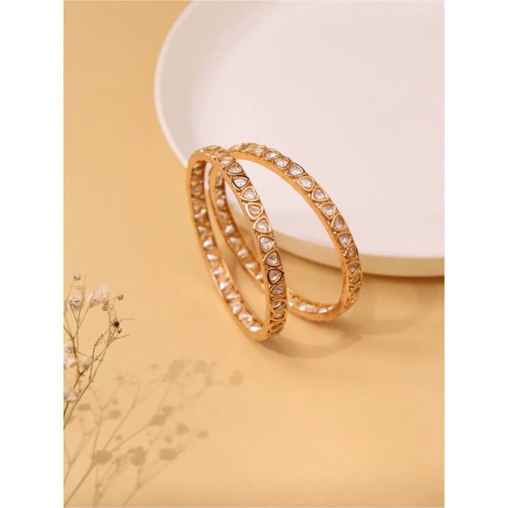 Curio Cottage Meira Pair of Uncut Stones Kundan Bangles