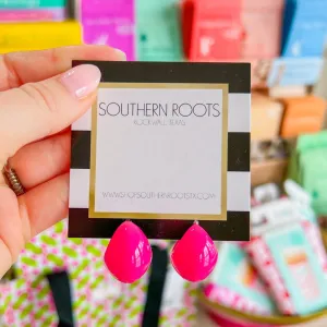 Curve Studs - Hot Pink