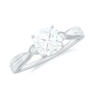 Cushion Moissanite Solitaire Engagement Ring
