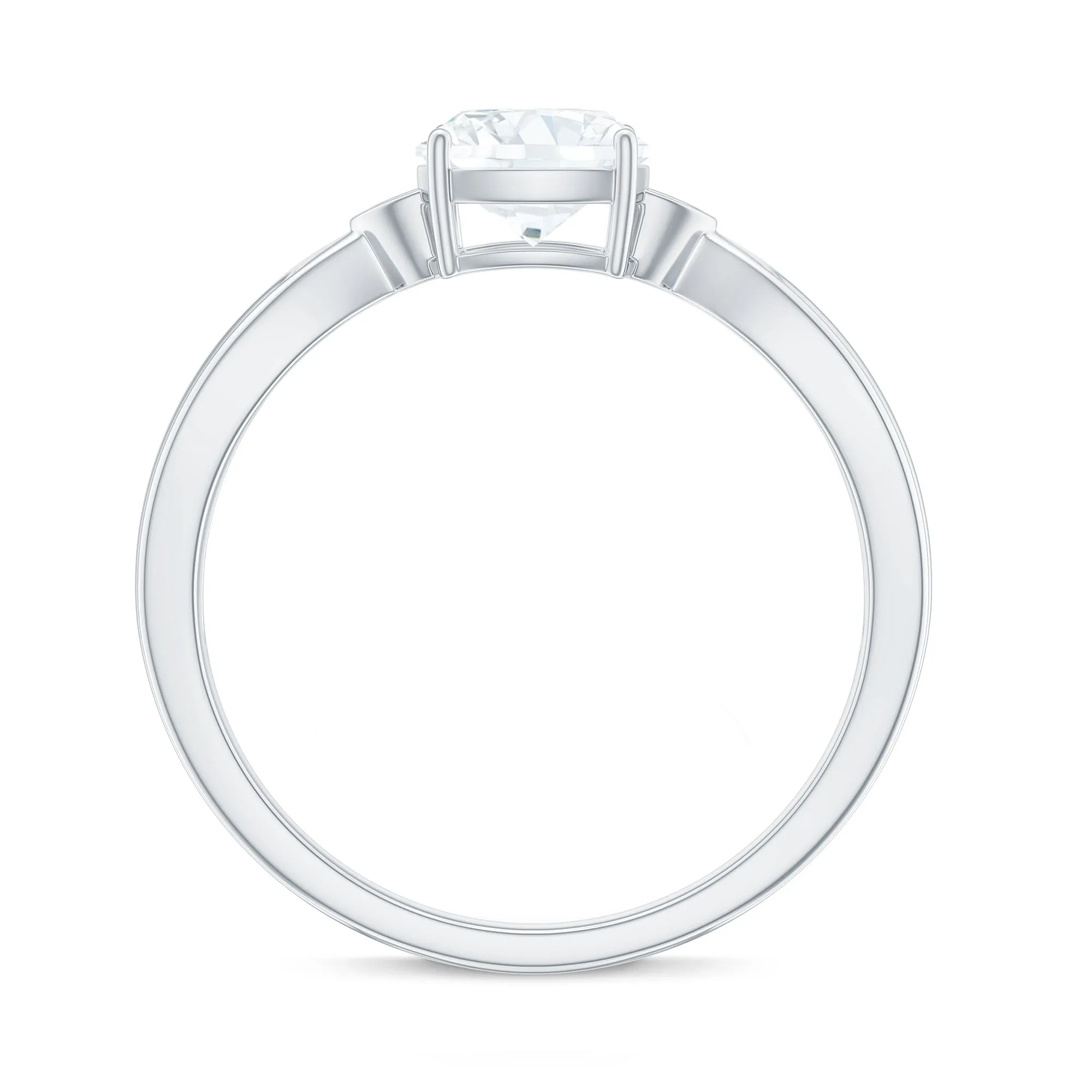 Cushion Moissanite Solitaire Engagement Ring
