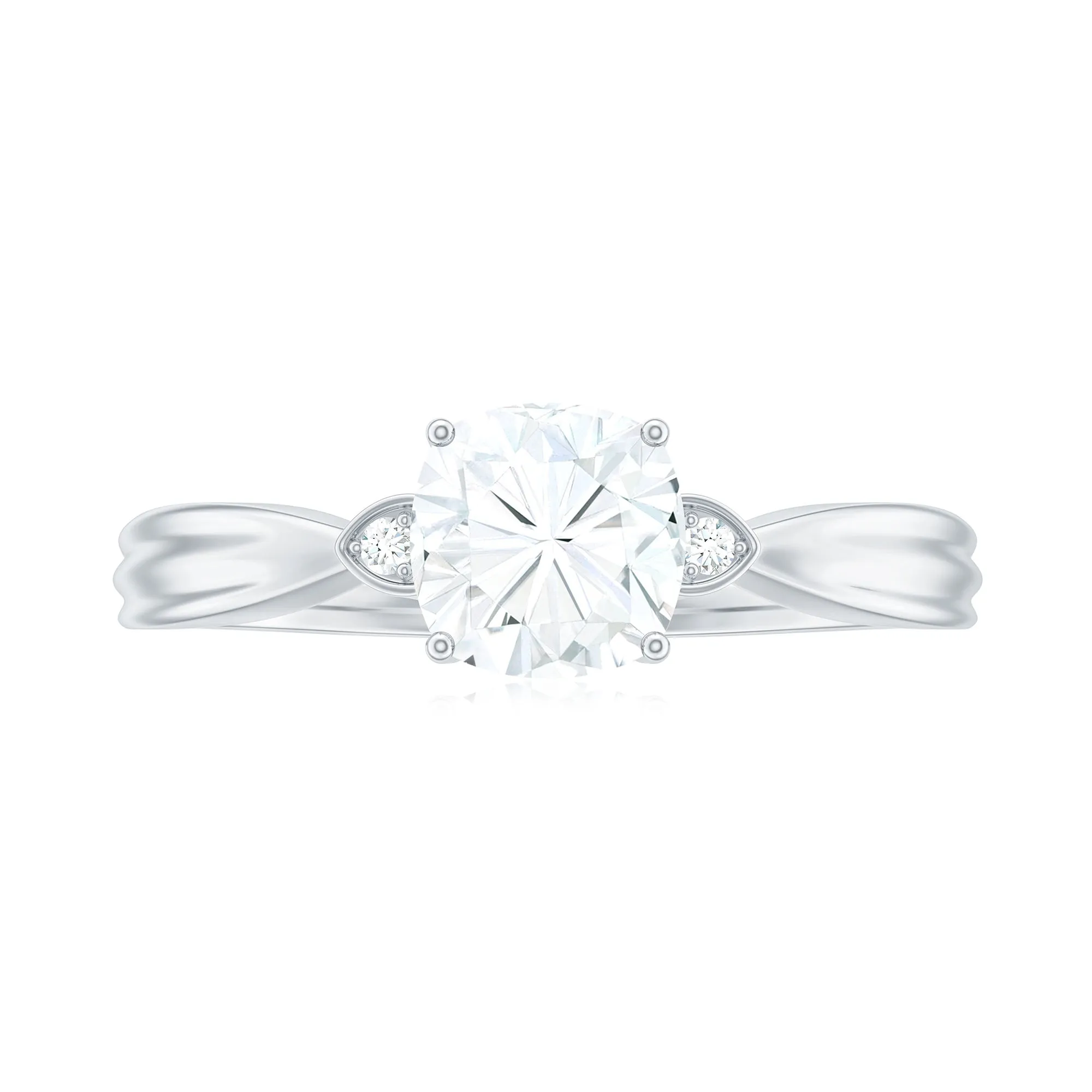 Cushion Moissanite Solitaire Engagement Ring