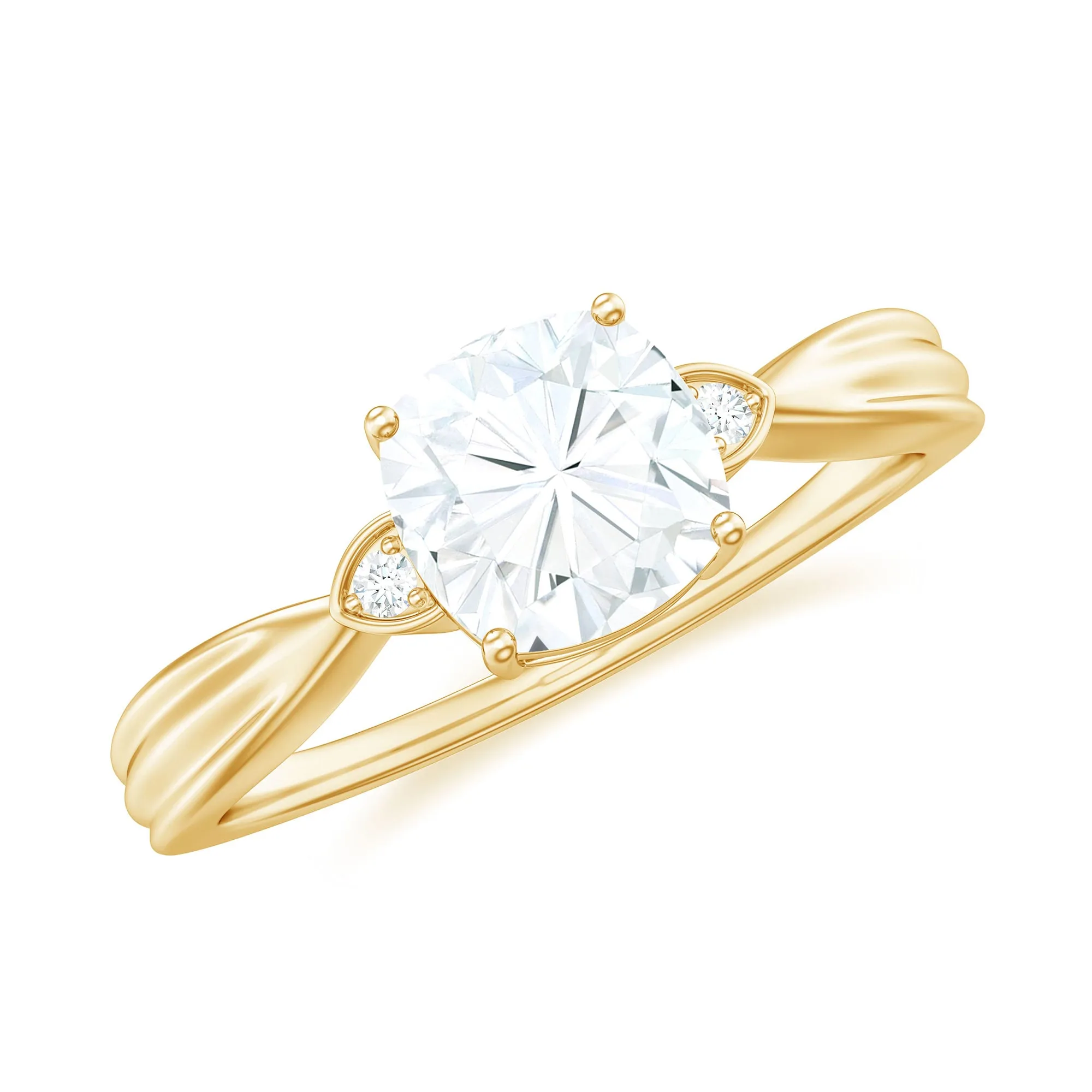 Cushion Moissanite Solitaire Engagement Ring