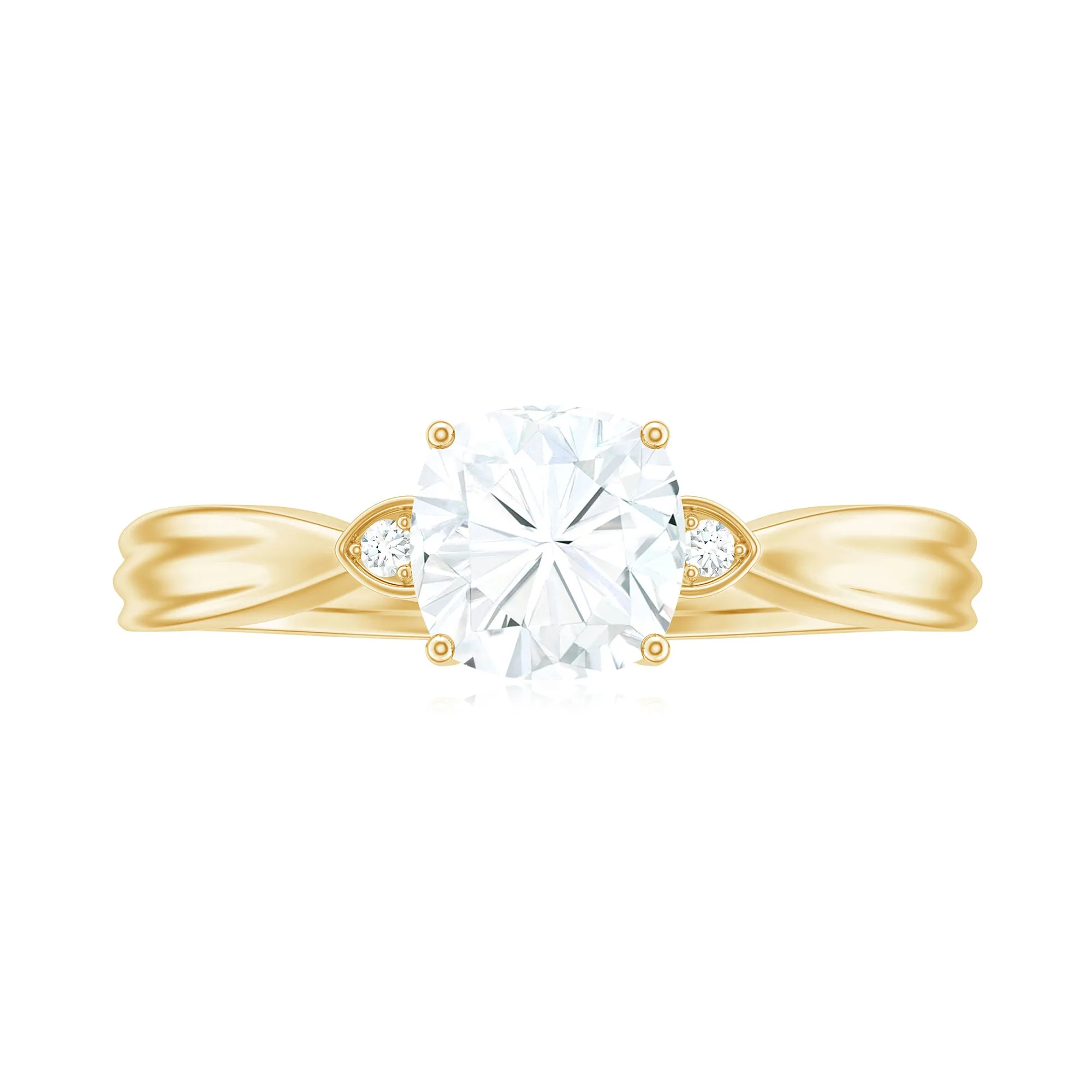 Cushion Moissanite Solitaire Engagement Ring