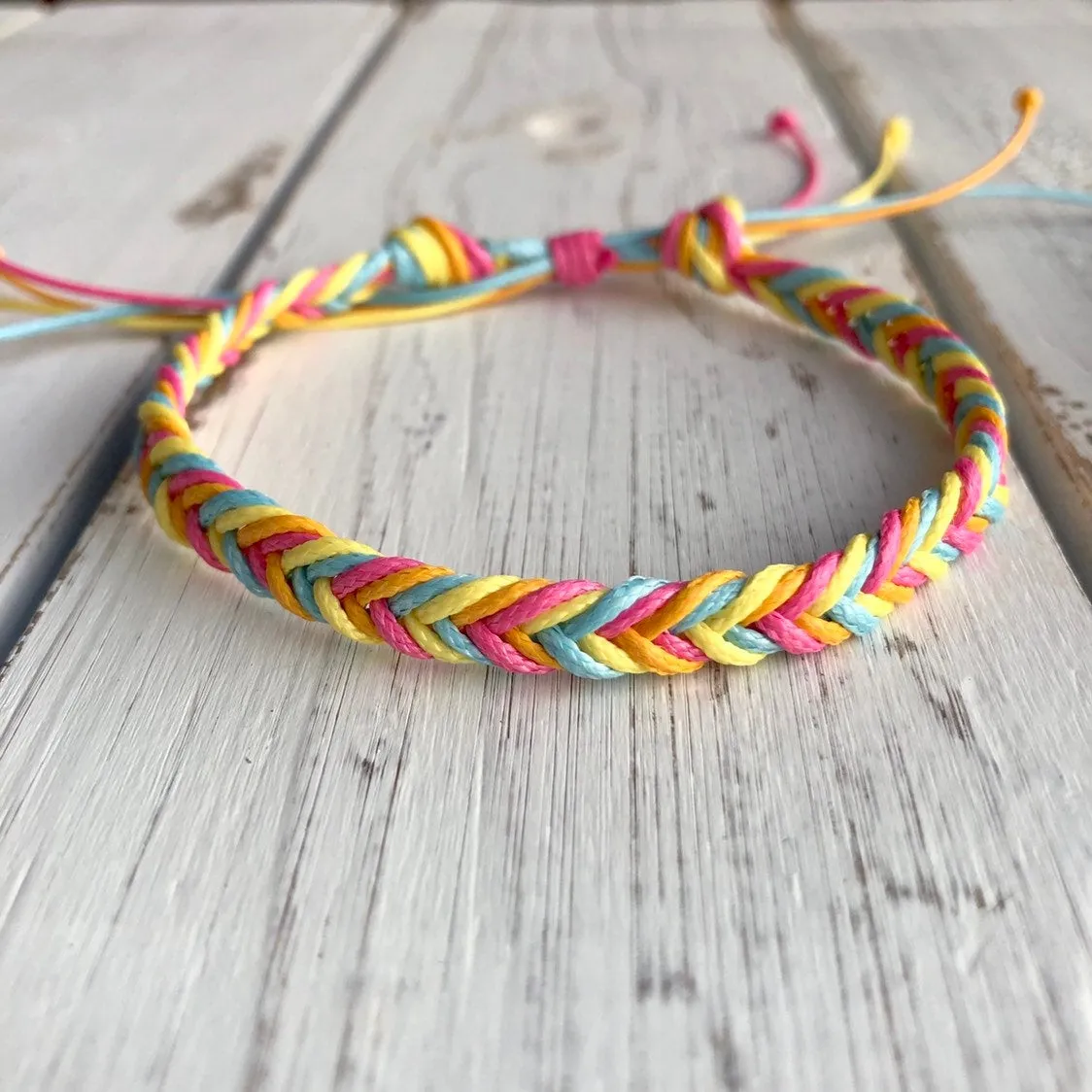 Dania, Summer Vibes Colorful Braided Anklet Bracelet