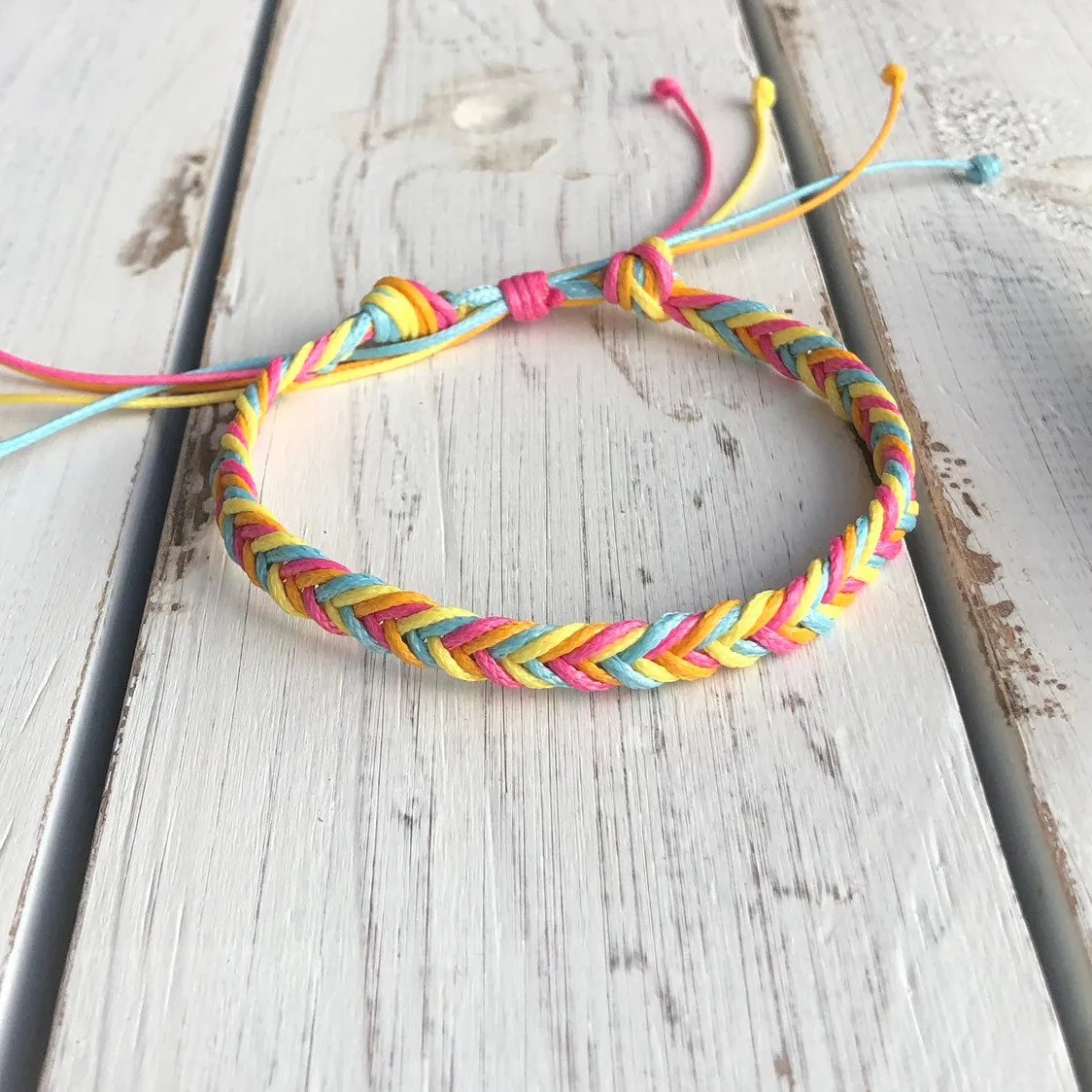 Dania, Summer Vibes Colorful Braided Anklet Bracelet