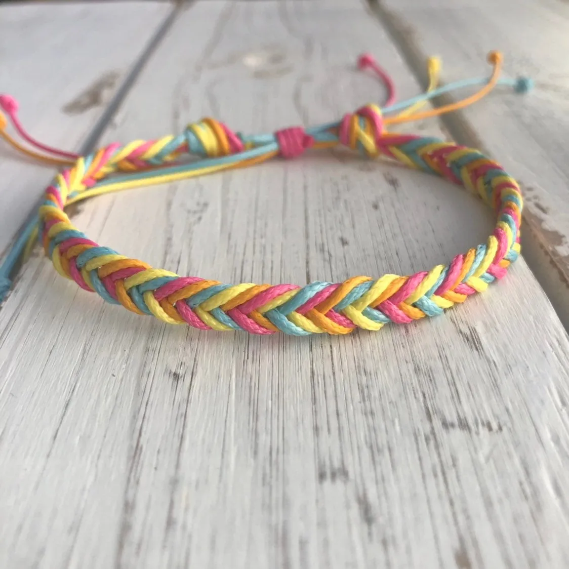 Dania, Summer Vibes Colorful Braided Anklet Bracelet