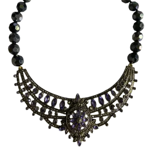 Designer Heidi Daus Mogul Purple Crystal Bead Necklace