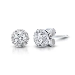 Diamond Halo Stud Earrings