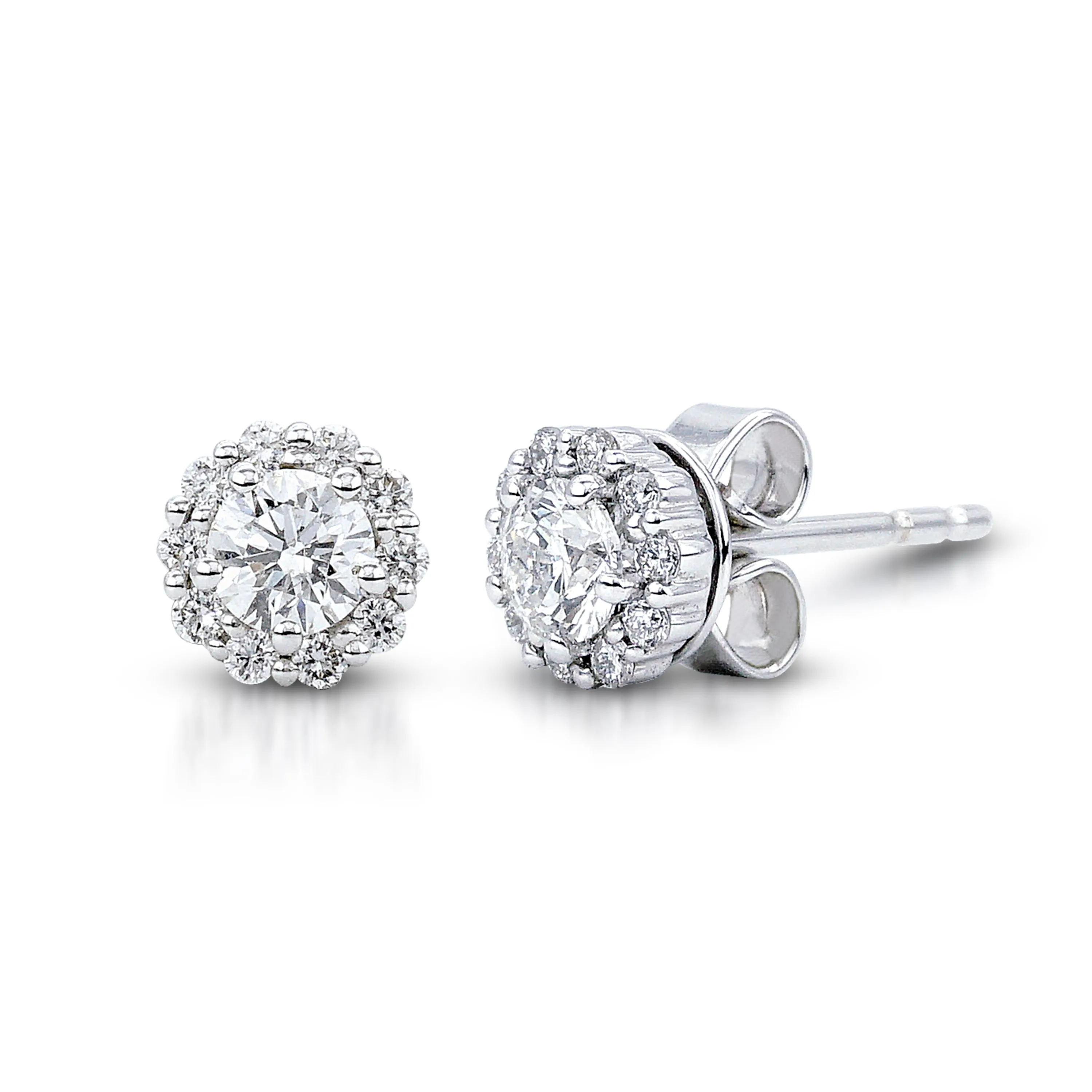 Diamond Halo Stud Earrings