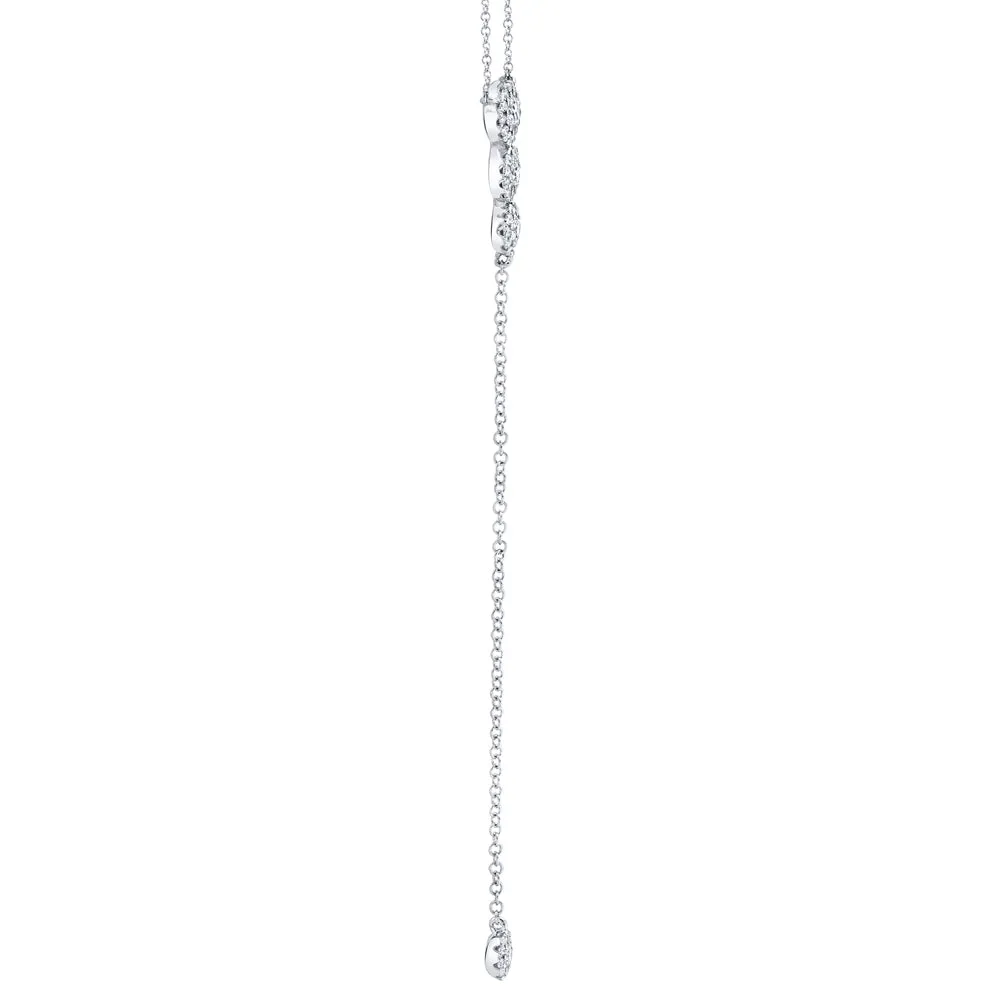Diamond Halos Lariat Necklace