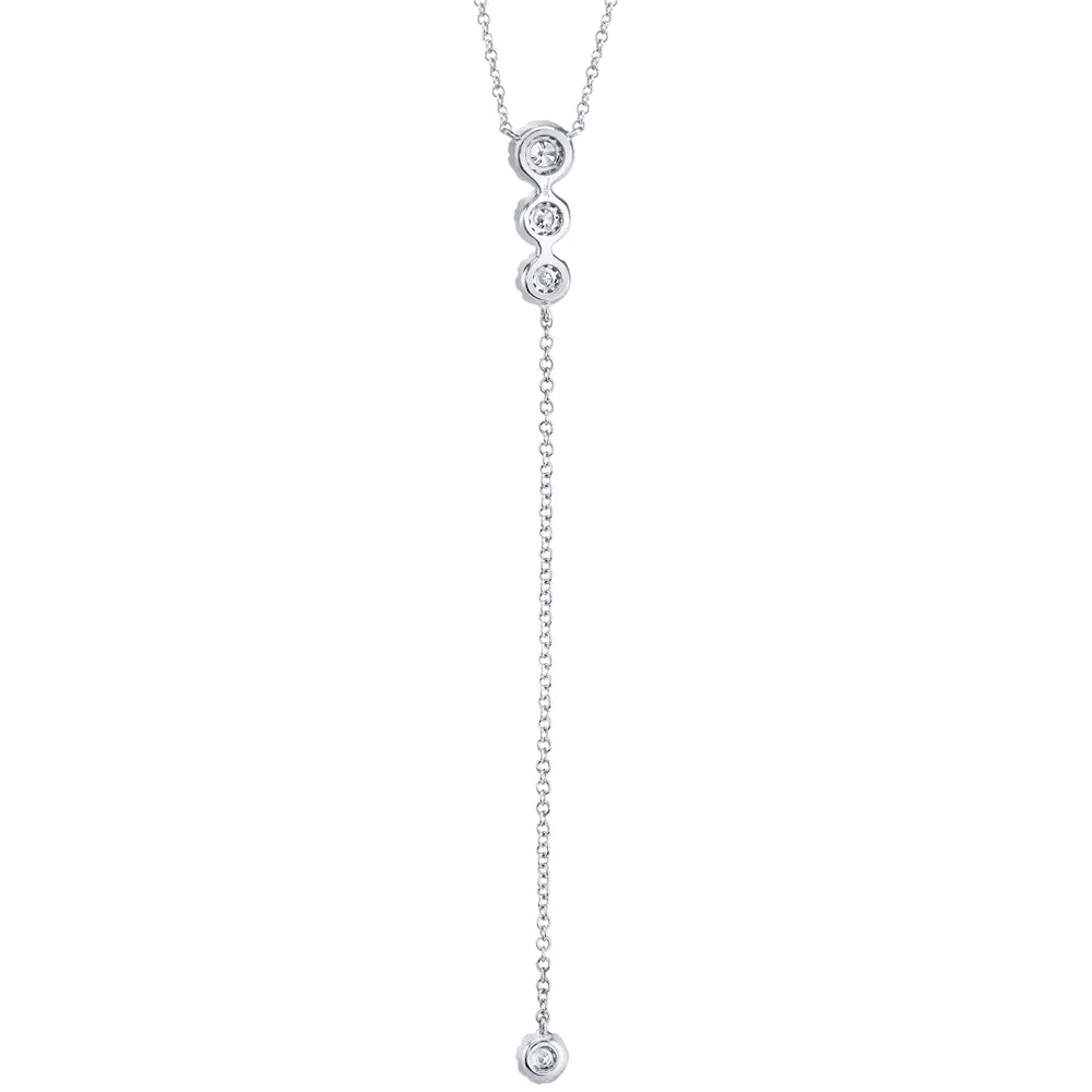 Diamond Halos Lariat Necklace