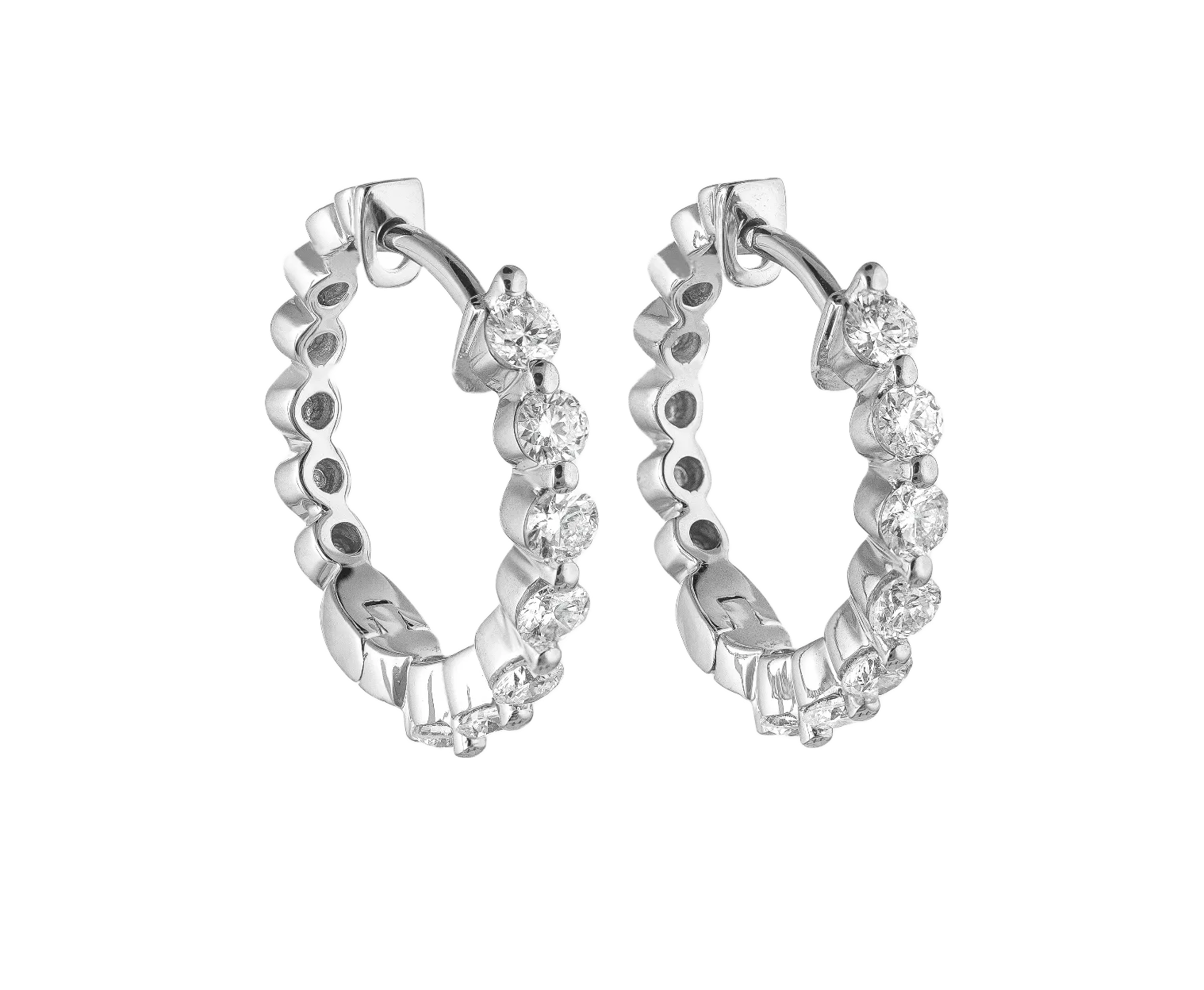 Diamond Hoop Earrings, Small