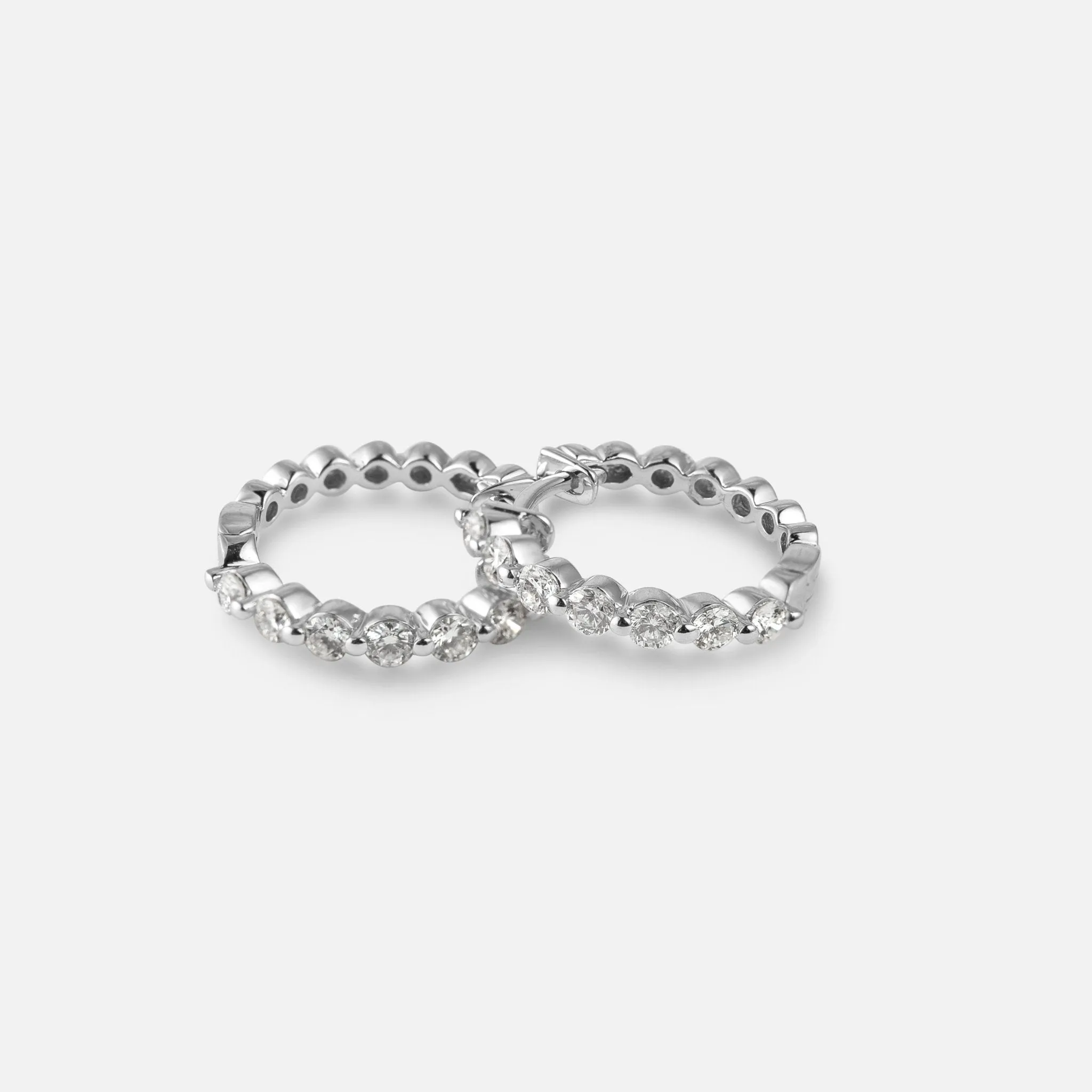 Diamond Hoop Earrings, Small