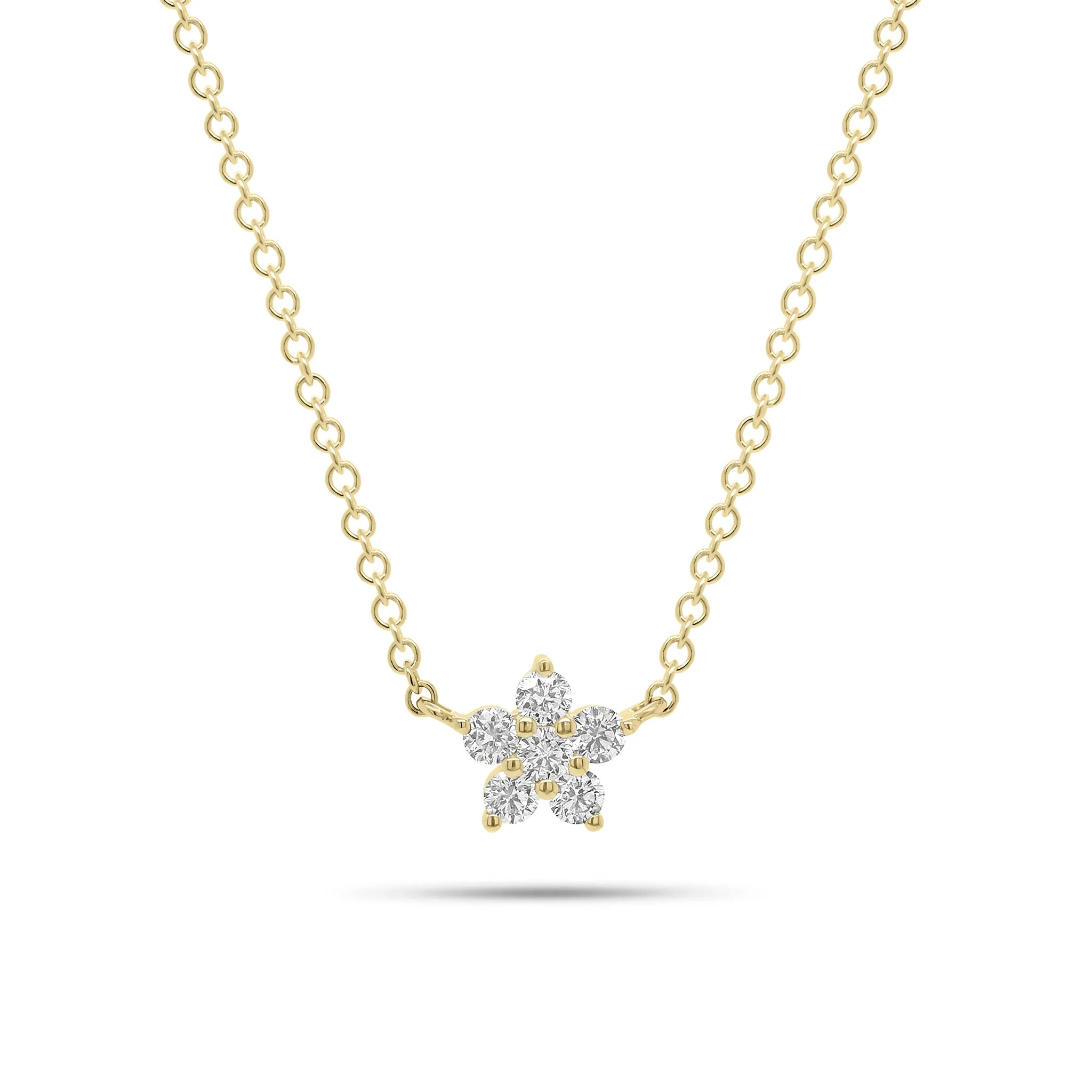 Diamond Simple Flower Pendant Necklace