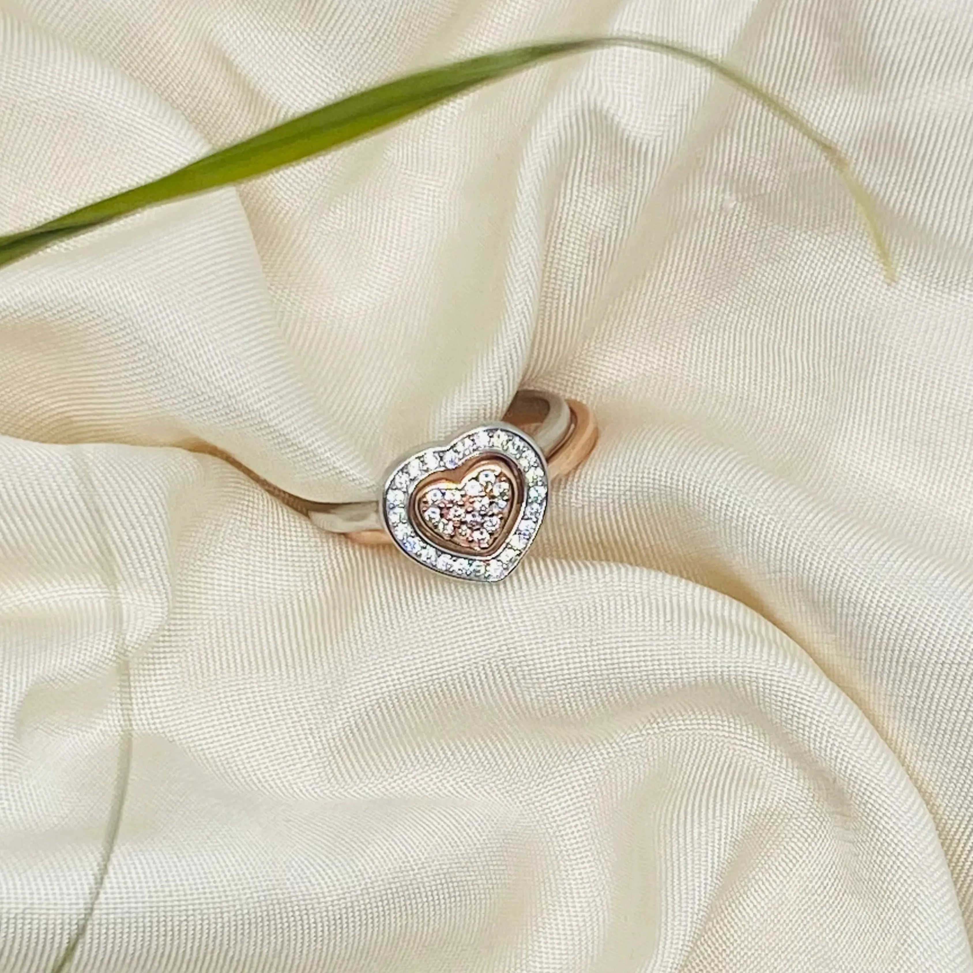Dual Tone Heart Ring