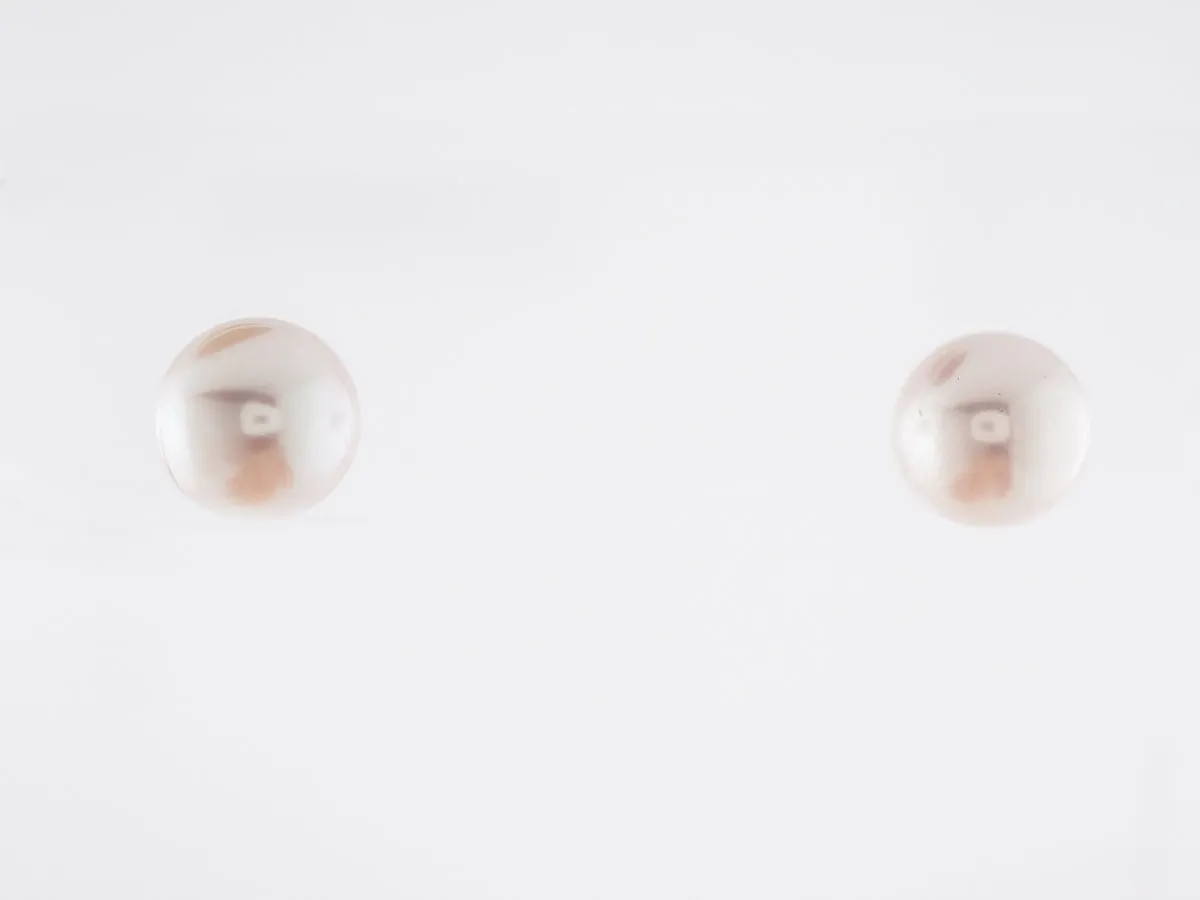 Earrings Modern Cultured Akoya Pearl in 14k White Gold