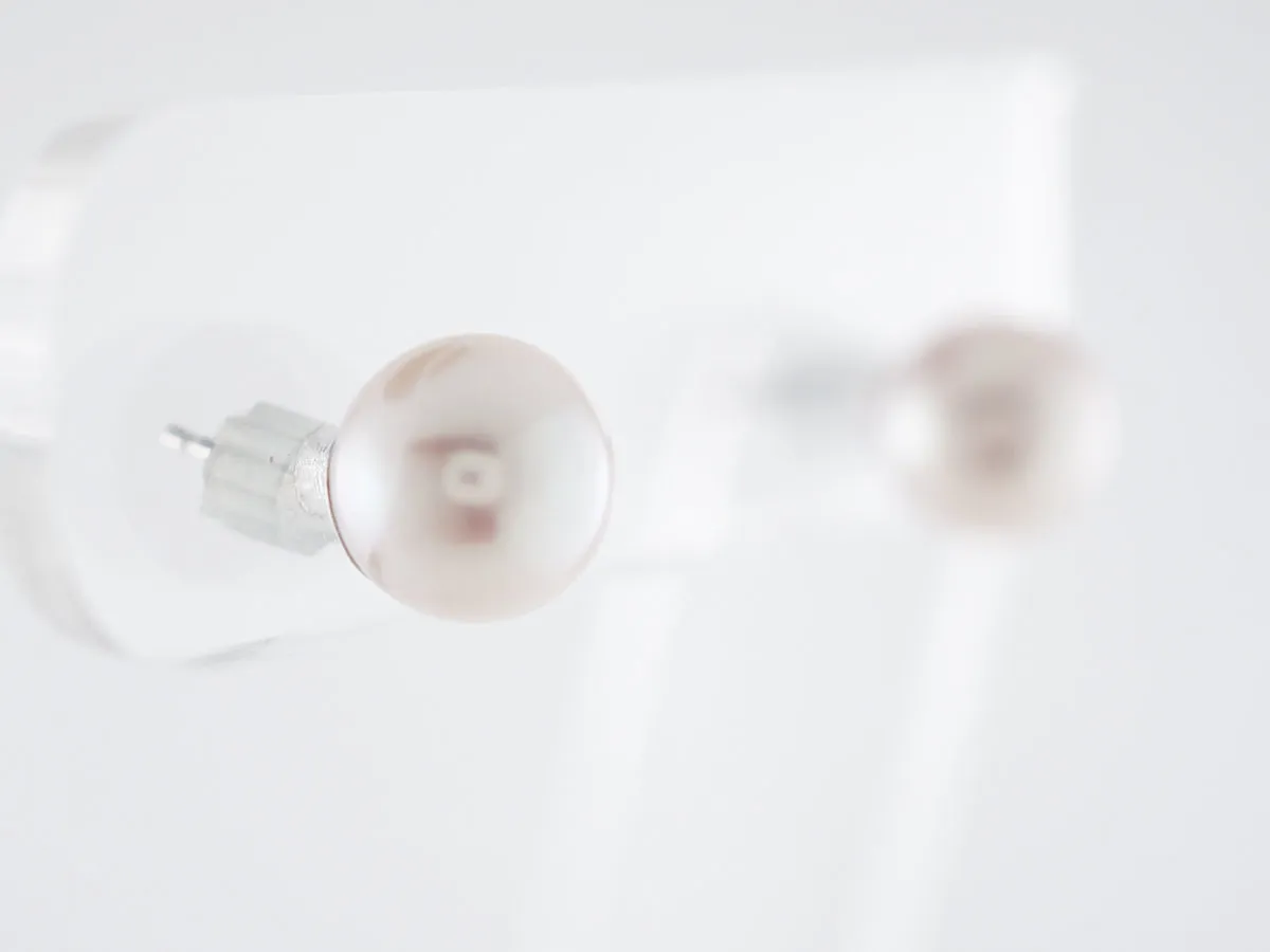 Earrings Modern Cultured Akoya Pearl in 14k White Gold