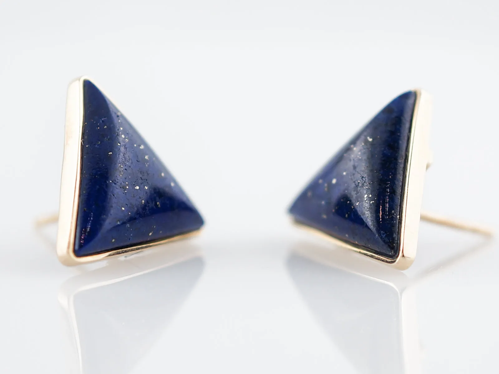Earrings Modern Lapis in 14k Yellow Gold