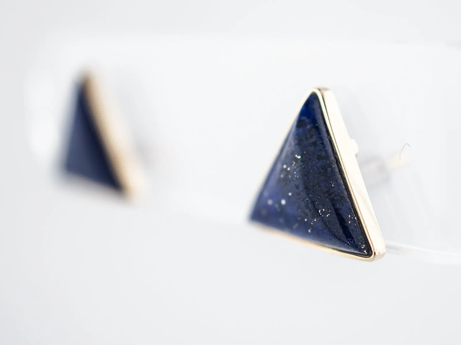 Earrings Modern Lapis in 14k Yellow Gold