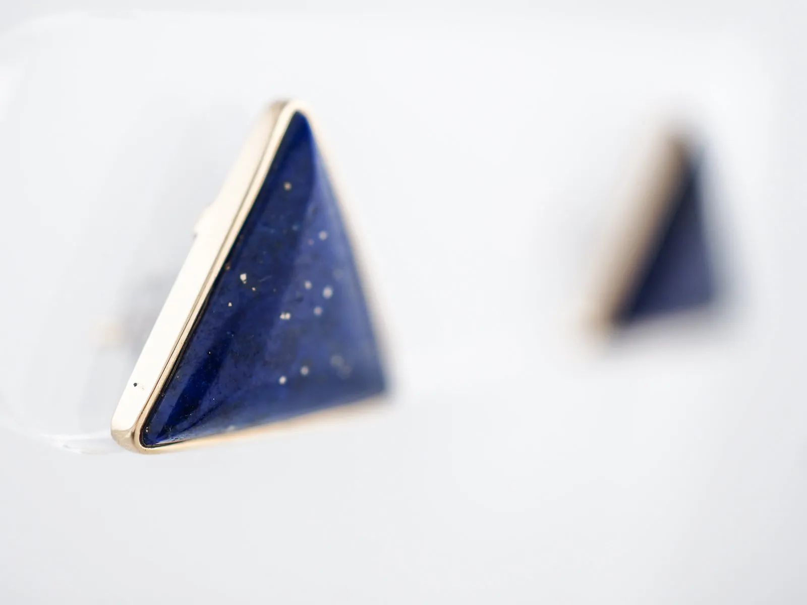 Earrings Modern Lapis in 14k Yellow Gold