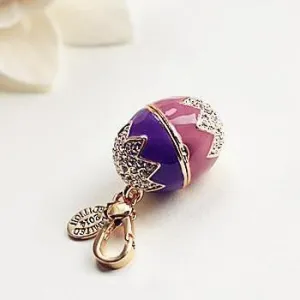 Easter Egg Bunny Charm Women Handbag Zipper Key Chains Moves Pendant For Girl Necklace Jewelry