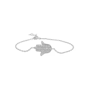 Elegant Hamsa Hand Bracelet with Sparkling Gemstones