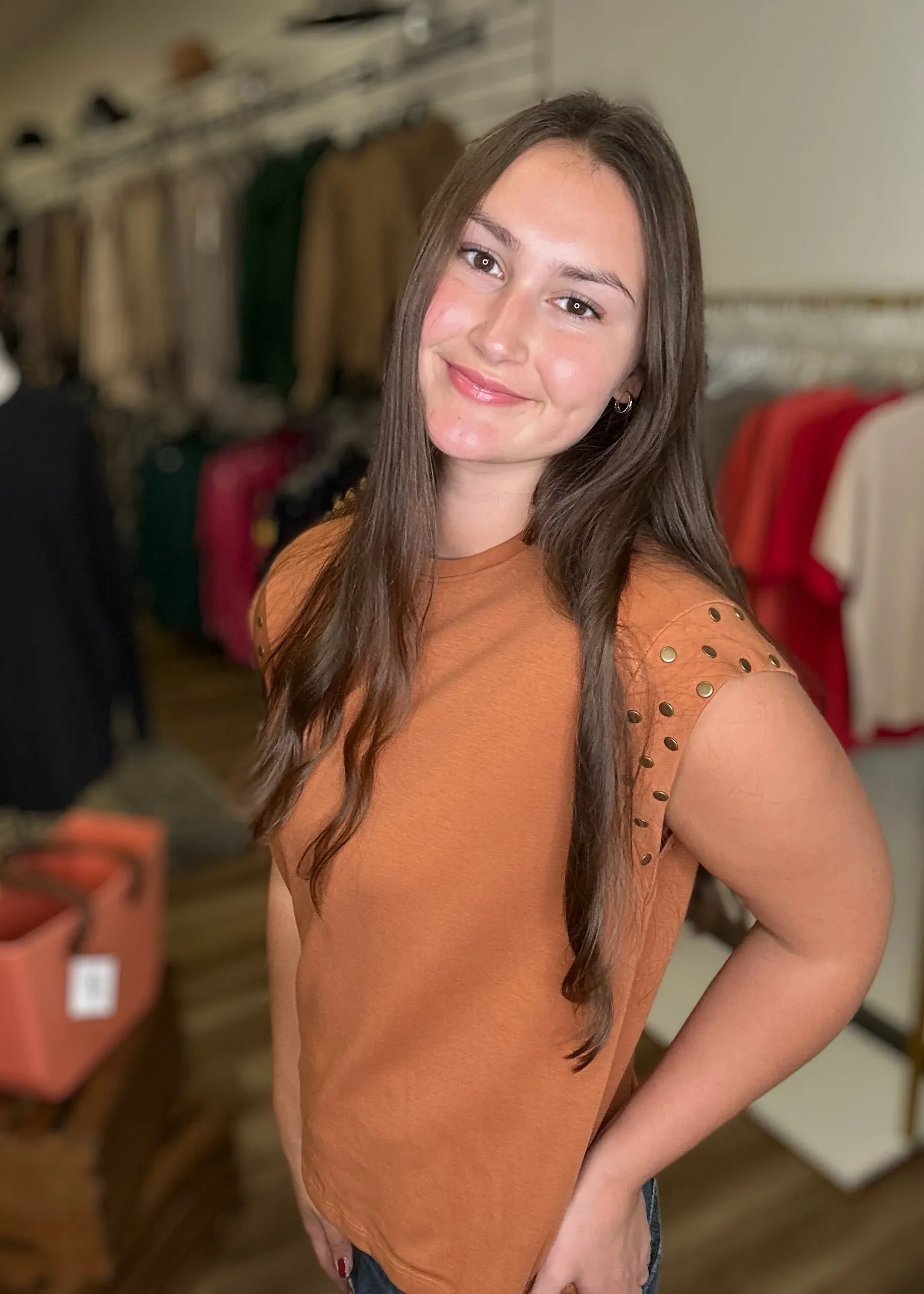 Embellished Rust Top
