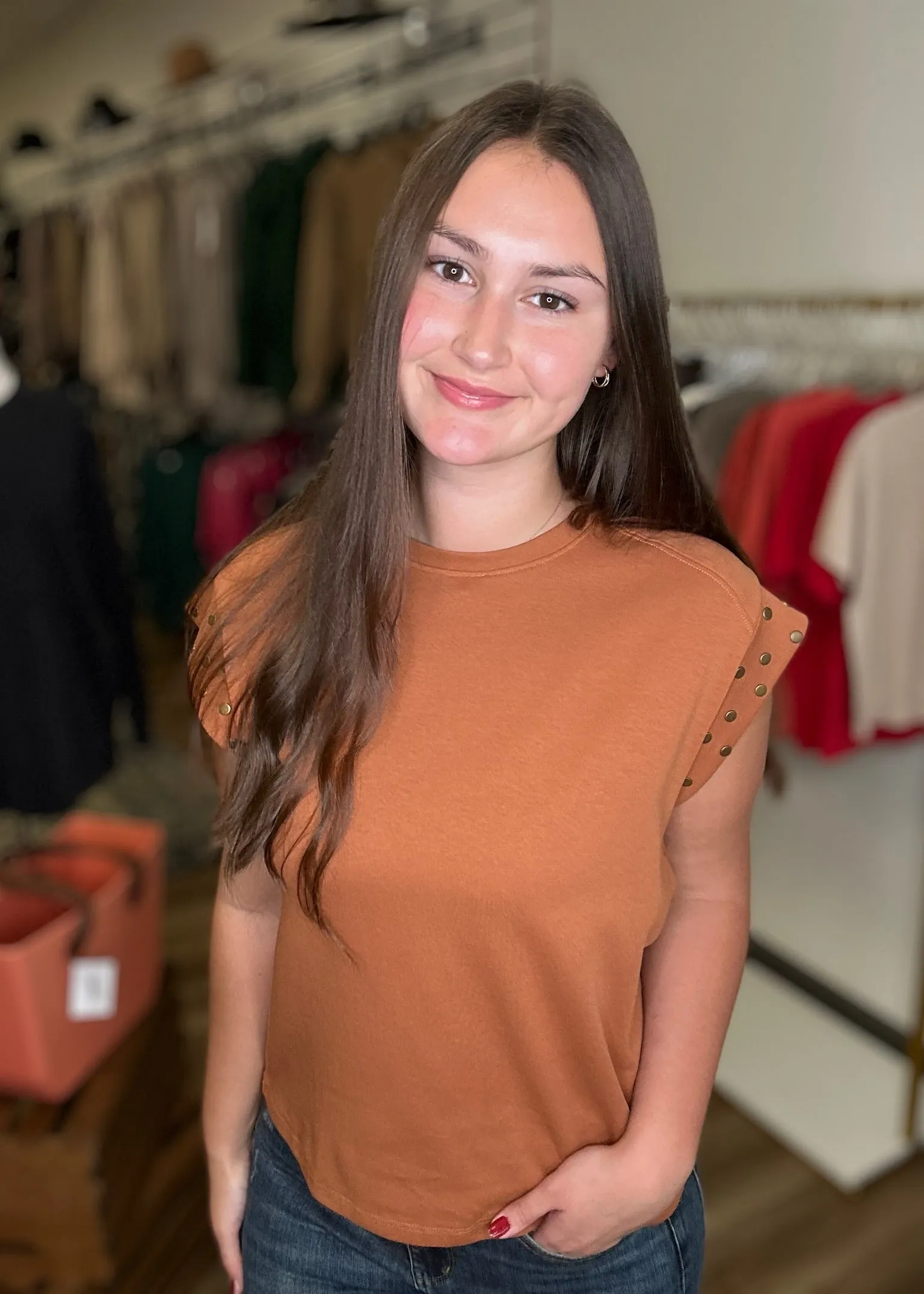 Embellished Rust Top