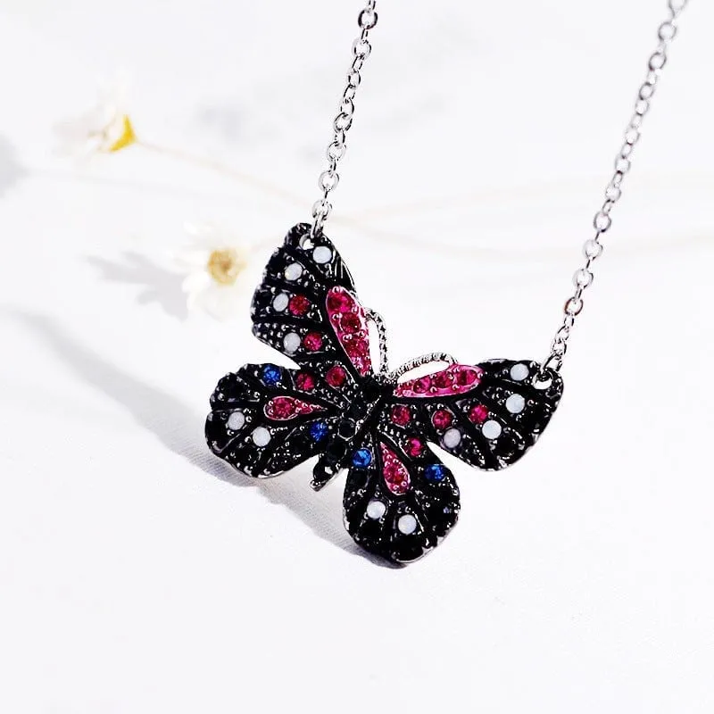 Enamel Butterfly Elf Necklace Valentine's Day Gifts