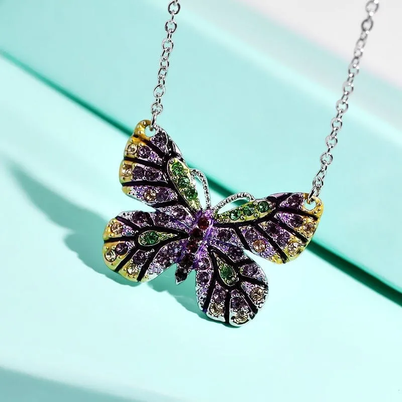 Enamel Butterfly Elf Necklace Valentine's Day Gifts