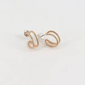'Entwined' Gold Crescent Stud Earrings