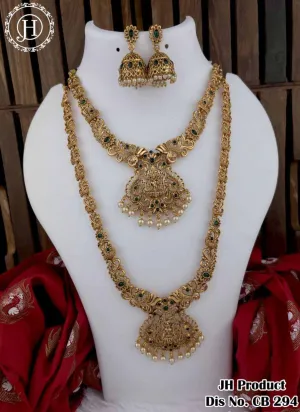 Exclusive Gold Plated Kemp Stone Temple Design Combo Set JH2768