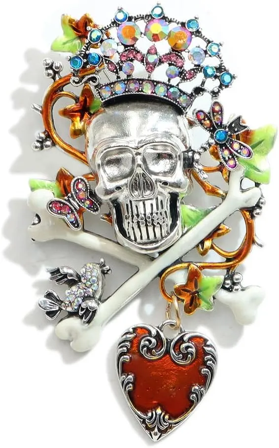 Fashionable Acrylic Bat Rhinestone Enamel Skeleton Brooches Unisex Halloween Brooch Pin Women's Elegant Clothing Dress Decoration Jewelry Accessory