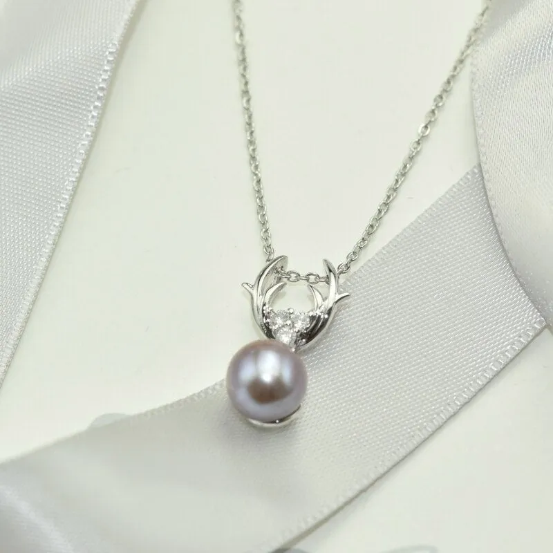 Fine Jewelry Pearl Necklace Natural Freshwater Pearl Deer Shaped Pendants