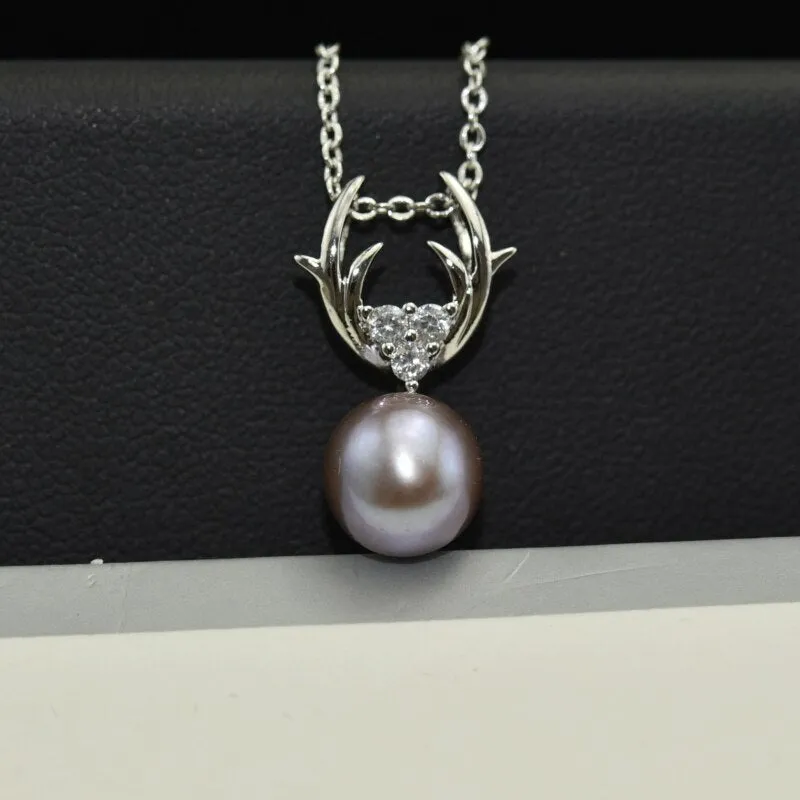 Fine Jewelry Pearl Necklace Natural Freshwater Pearl Deer Shaped Pendants