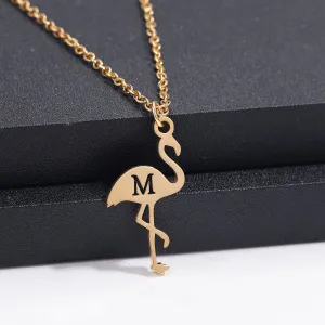 Flamingo Personalized A-Z 26 Letters Pendants  QN323