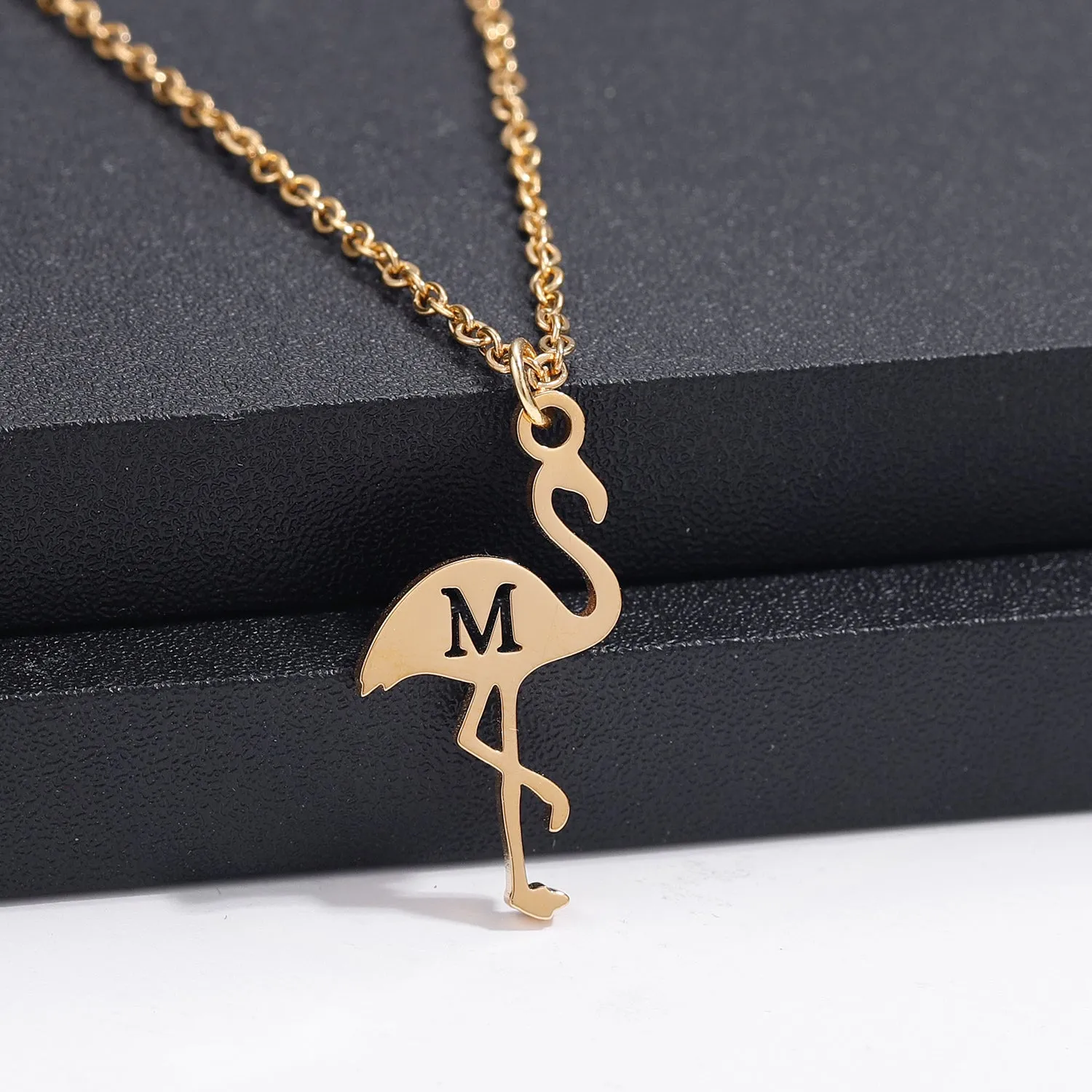 Flamingo Personalized A-Z 26 Letters Pendants  QN323