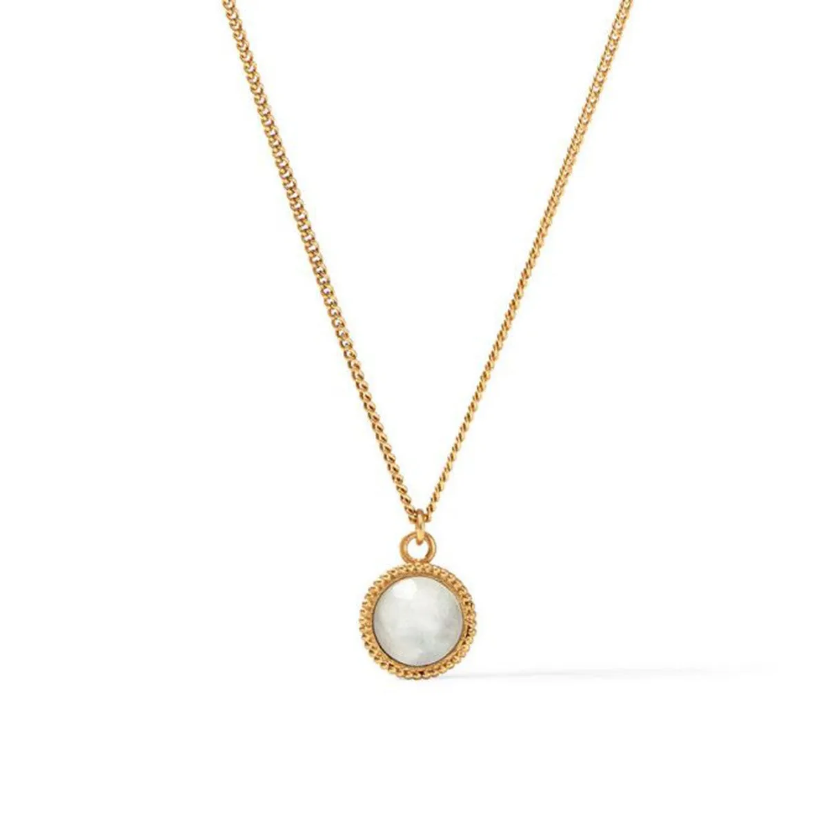 Fleur-de-Lis Solitaire Necklace - Iridescent Clear Crystal