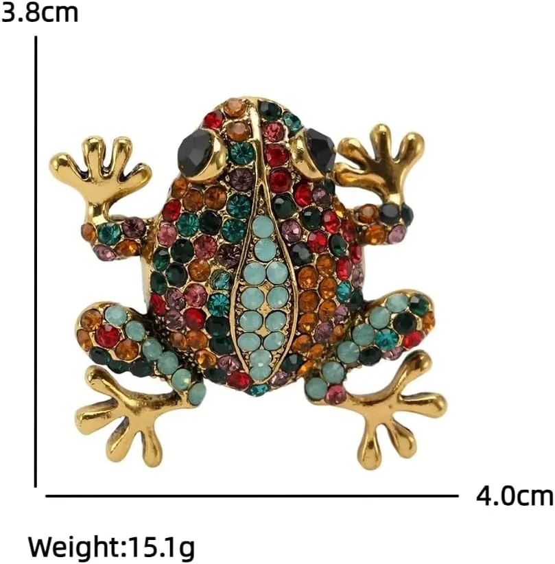 Frog Brooch Pins for Women, Colorful Frog Brooch Pin, Cute Frog Animal Brooch Lapel Pin, Bohemian Frog Brooches Pins for Women Hat Bag Suit Dress Accessories Jewelry