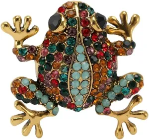 Frog Brooch Pins for Women, Colorful Frog Brooch Pin, Cute Frog Animal Brooch Lapel Pin, Bohemian Frog Brooches Pins for Women Hat Bag Suit Dress Accessories Jewelry